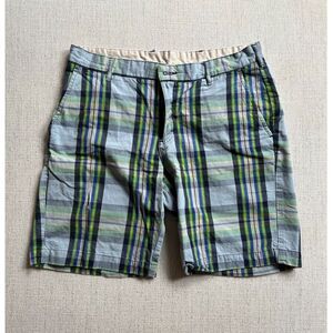 Men's Shorts - Bill's Khakis - Blue, Green Plaid - Waist 32in - Inseam 9in